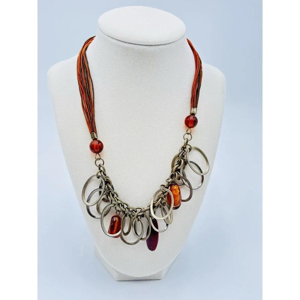 Boho‎ Festival Jewelry Set Coachella Statement Necklace Earrings Bracelets Amber